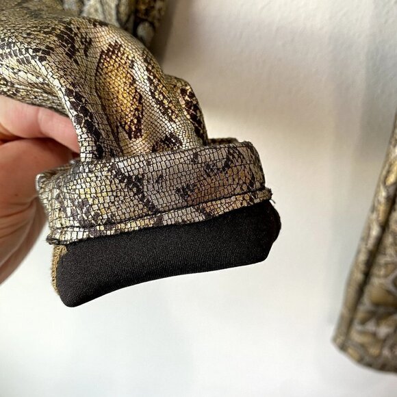 Free People Rio Snakeskin High Rise Skinny Pants Leggings Gold S - Picture 4 of 9